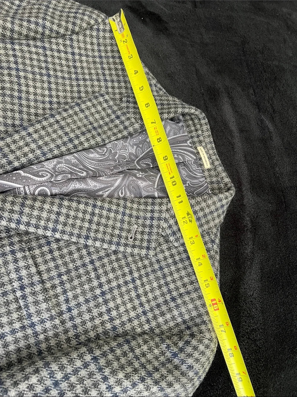 100% Wool Joseph Abboud Houndstooth Sport Coat - Gray & Blue